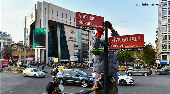 Ankaranın cadde ve sokaklarında yeni tabela dönemi
